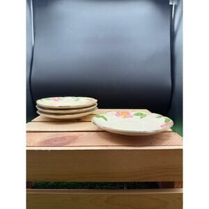 Vintage Franciscan Desert Rose Saucers Set of 4 – 5.75" Diameter